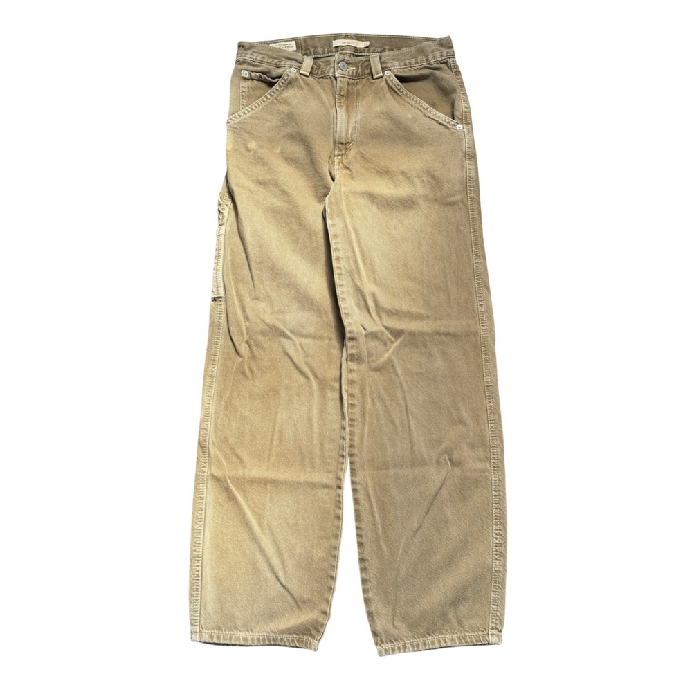 Levis Premium Dad Utility Carpenter Pants Tan Brown W26 L30 Loose Straight